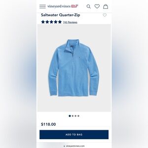 Vineyard Vines Blue Quarter-Zip Pullover